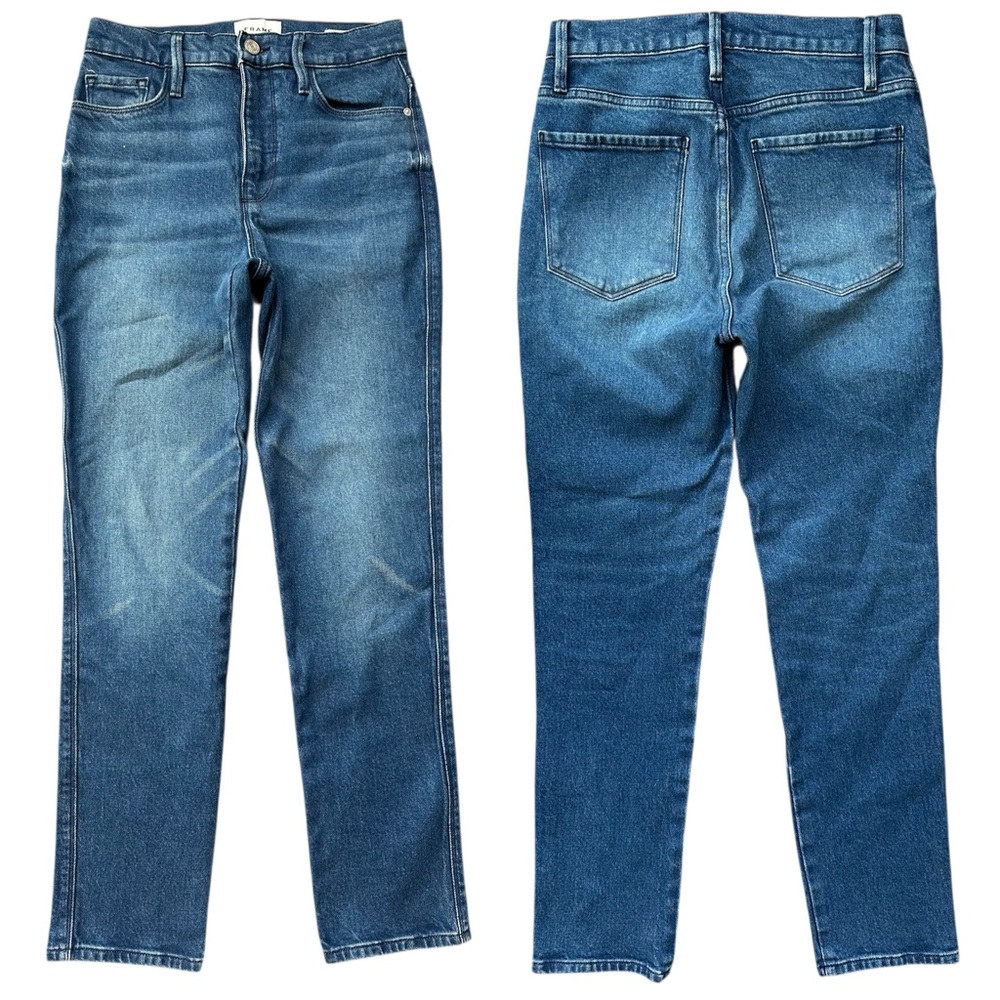 FRAME Denim “Le Sylvie Slender Straight” High Rise Straight Leg Jeans Size 26 - Picture 1 of 10